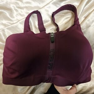 Victoria Sport Maroon Zip Front Sports Bra